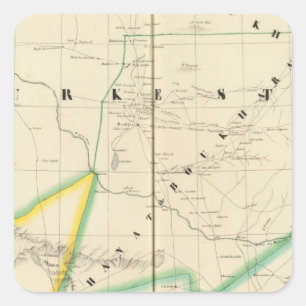 Turkmenistan Asia 54 Square Sticker