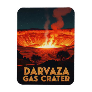 Turkmenistan Darvaza Gas Crater Travel Magnet