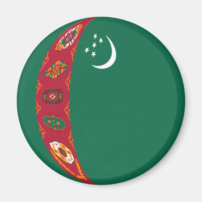Turkmenistan Fisheye Flag Magnet (Front)