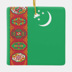 Turkmenistan Flag  Ceramic Ornament