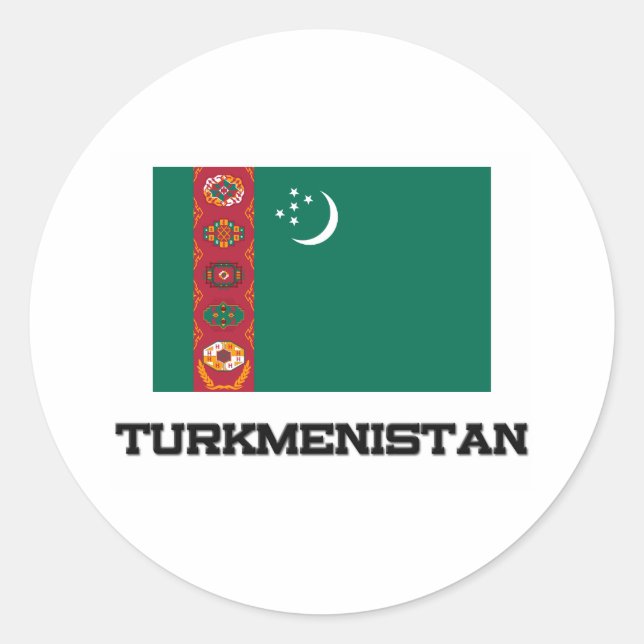 Turkmenistan Flag Classic Round Sticker (Front)