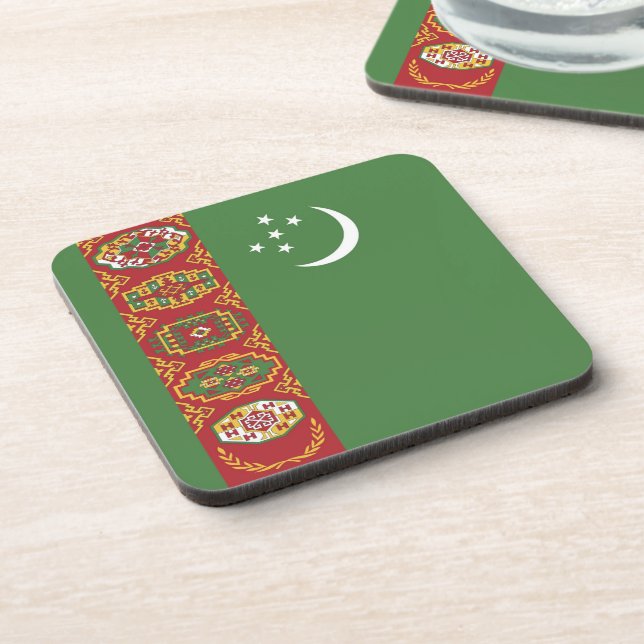Turkmenistan flag coaster (Left Side)