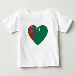 Turkmenistan Flag Heart T-Shirt