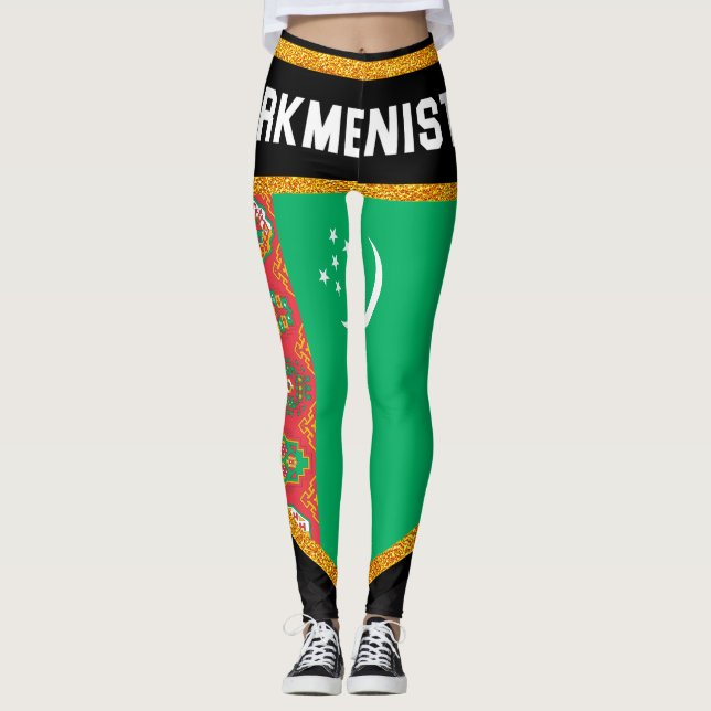 Turkmenistan Flag Leggings (Front)
