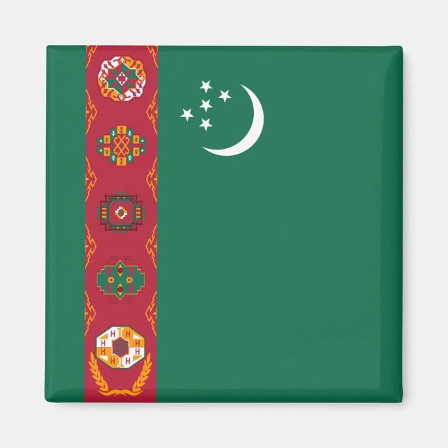 Turkmenistan Flag Magnet (Front)