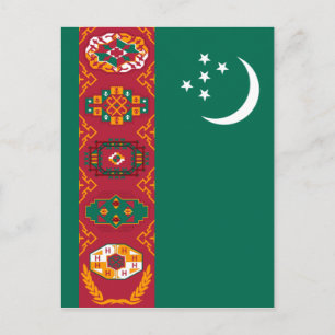 turkmenistan flag postcard