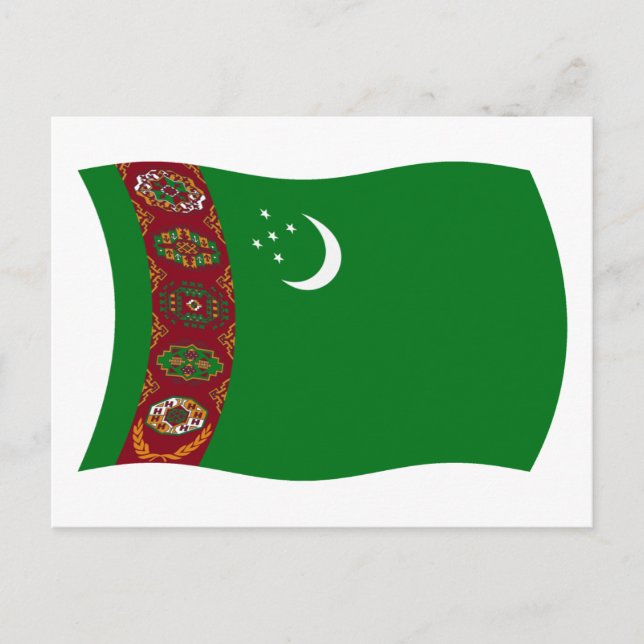 Turkmenistan Flag Postcard (Front)