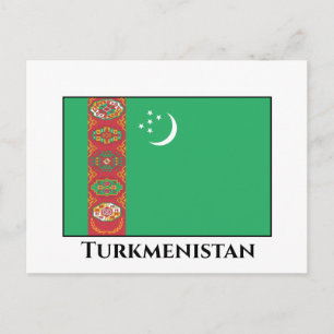 Turkmenistan Flag Postcard