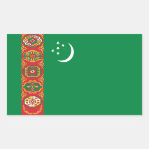 Turkmenistan Flag Rectangular Sticker