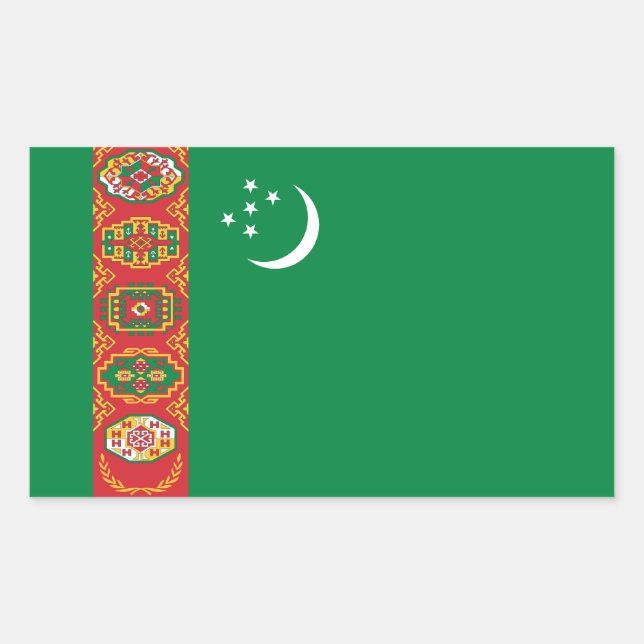 Turkmenistan Flag Rectangular Sticker (Front)