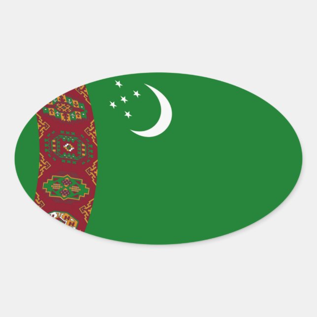 Turkmenistan Flag Sticker (Front)