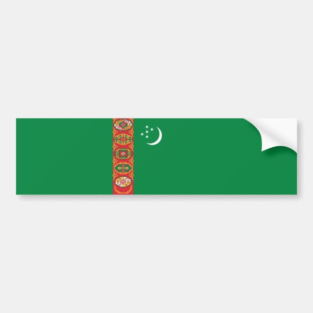 Turkmenistan Flag (Turkmenia) Bumper Sticker (Front)