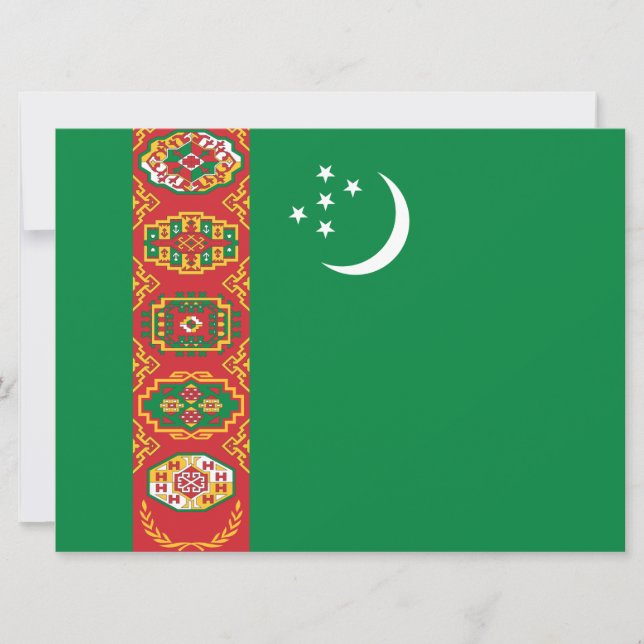 Turkmenistan Flag (Turkmenia) Card (Front)