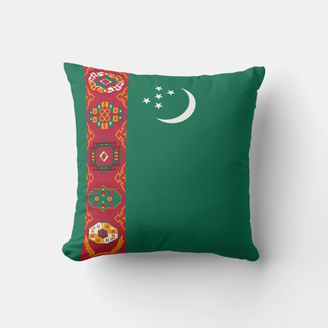 Turkmenistan Flag x Flag Pillow (Front)