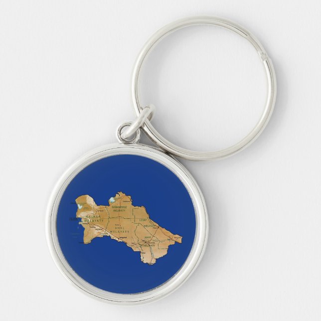 Turkmenistan Map Keychain (Front)