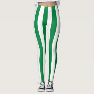 Turkmenistan National Flag Colours Vertical Stripe Leggings