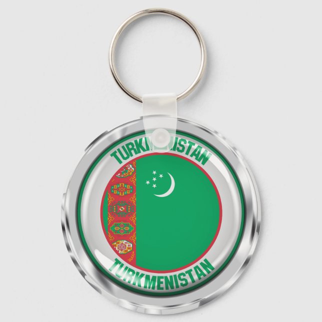 Turkmenistan Round Emblem Key Ring (Front)