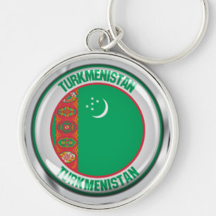 Turkmenistan Round Emblem Key Ring