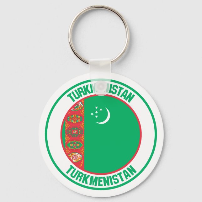 Turkmenistan Round Emblem Key Ring (Front)