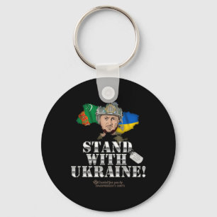 Turkmenistan Stand With Ukraine Zelensky Flag Turk Key Ring