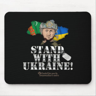 Turkmenistan Stand With Ukraine Zelensky Flag Turk Mouse Pad