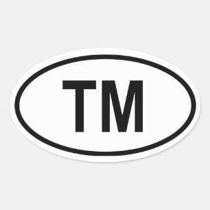 Turkmenistan "TM" Oval Sticker