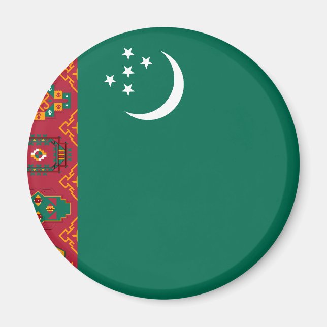 Turkmenistan, Turkey flag Magnet (Front)