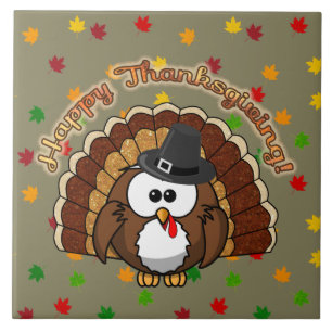 turkowl gifts for all for Thanksgiving Ceramic Tile