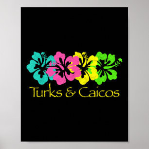 Turks & Caicos Travel Surf & Beach Tee Shi Poster