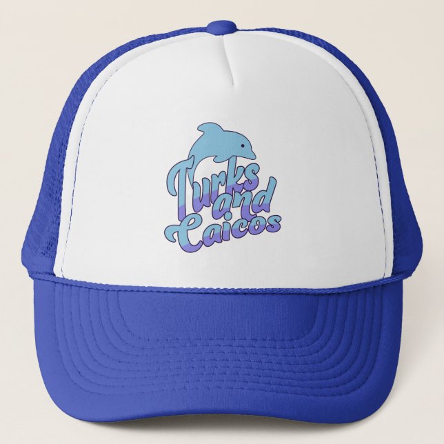 Turks and Caicos Dolphin Trucker Hat (Front)
