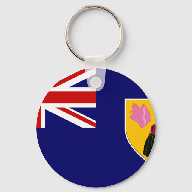 Turks And Caicos Flag Key Ring (Front)
