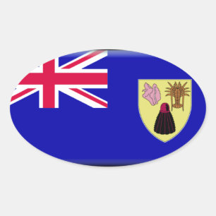 Turks and Caicos Flag Oval Sticker