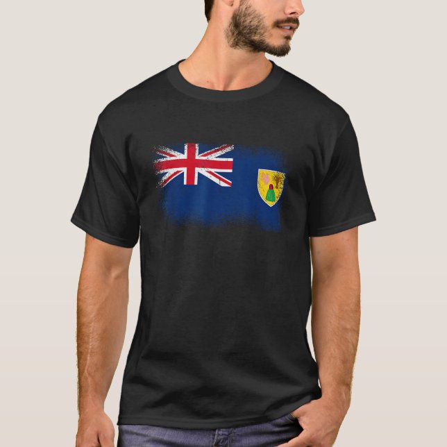 Turks and Caicos Flag  T-Shirt (Front)