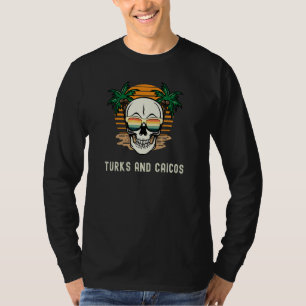 Turks and Caicos Goth Skeleton Beach Vacation Palm T-Shirt