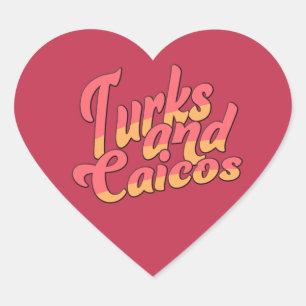 Turks and Caicos Heart Sticker
