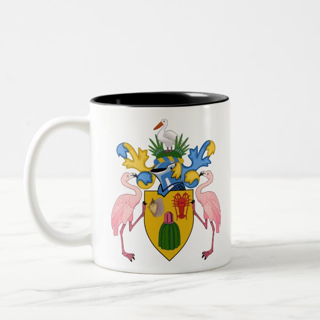 turks and caicos islands emblem Two-Tone coffee mug (Left)