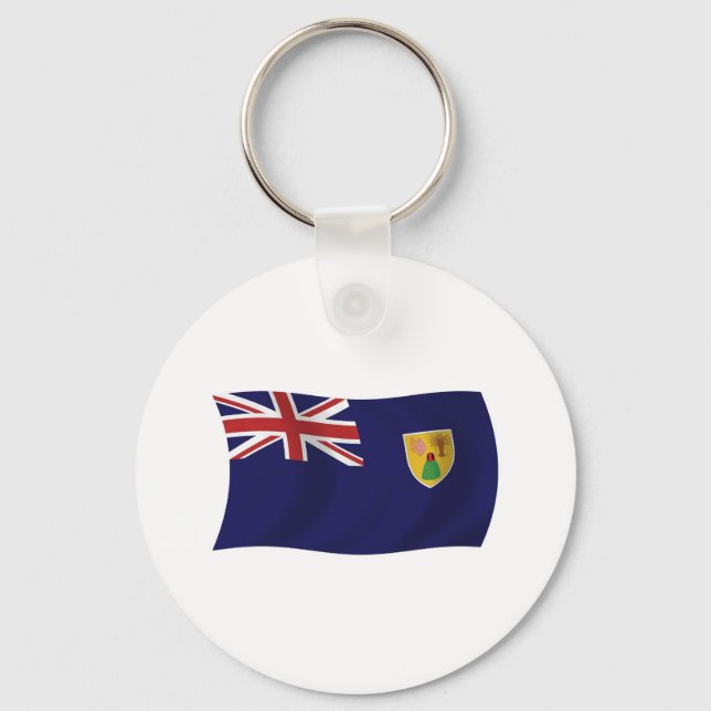 Turks And Caicos Islands Flag Keychain (Front)