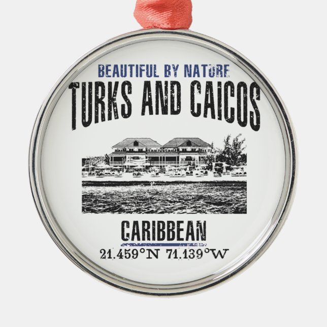 Turks and Caicos Islands Metal Tree Decoration (Front)