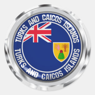 Turks and Caicos Islands Round Emblem Classic Round Sticker