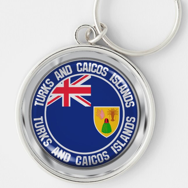 Turks and Caicos Islands Round Emblem Key Ring (Front)