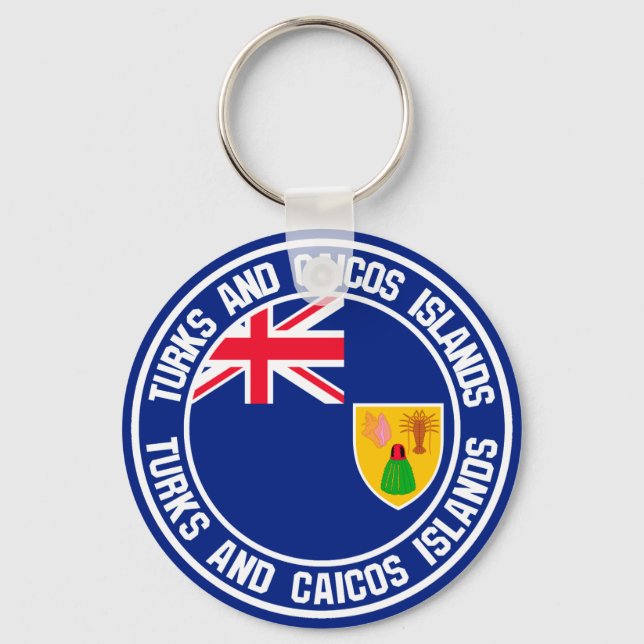 Turks and Caicos Islands Round Emblem Key Ring (Front)