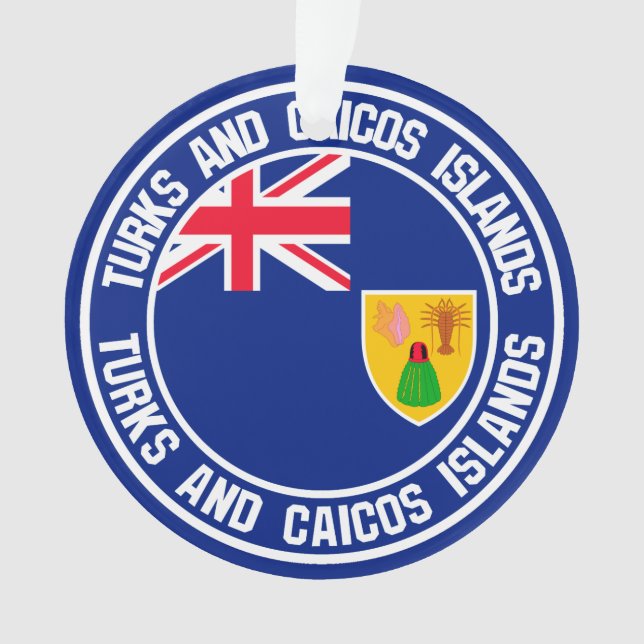 Turks and Caicos Islands Round Emblem Ornament (Front)