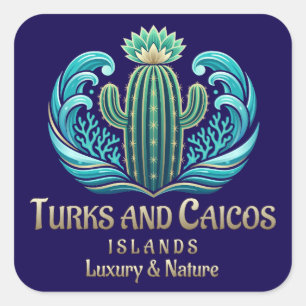 Turks and Caicos Islands Square Sticker