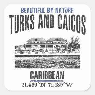 Turks and Caicos Islands Square Sticker