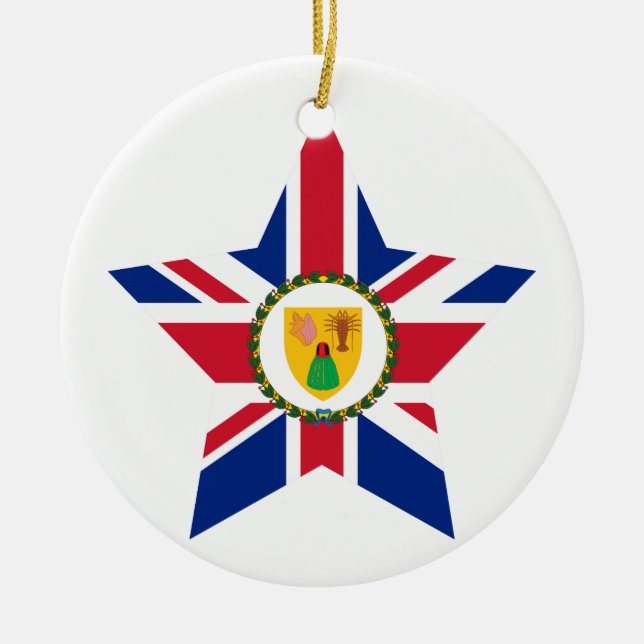 Turks+and+Caicos+Islands Star Ceramic Tree Decoration (Front)