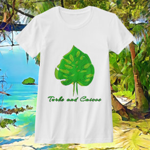 Turks and Caicos Pretty Tropical Leaf T-Shirt