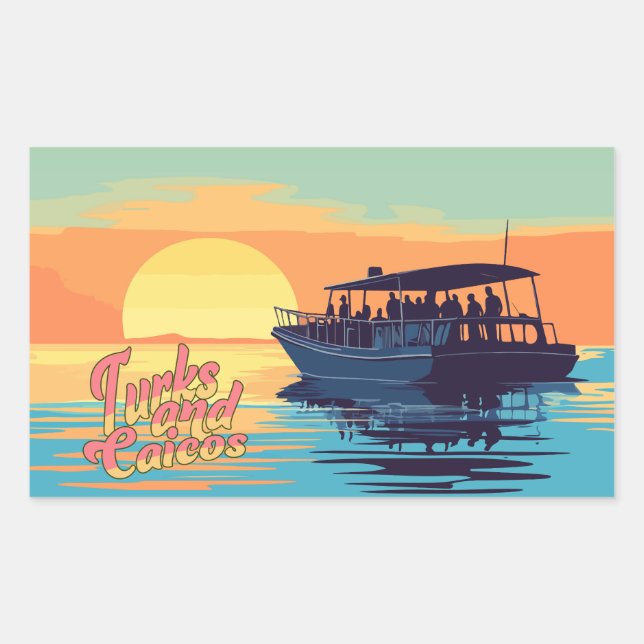 Turks and Caicos Rectangular Sticker (Front)