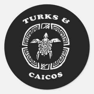 Turks And Caicos Retro Vintage Tril Turtle Vacatio Classic Round Sticker