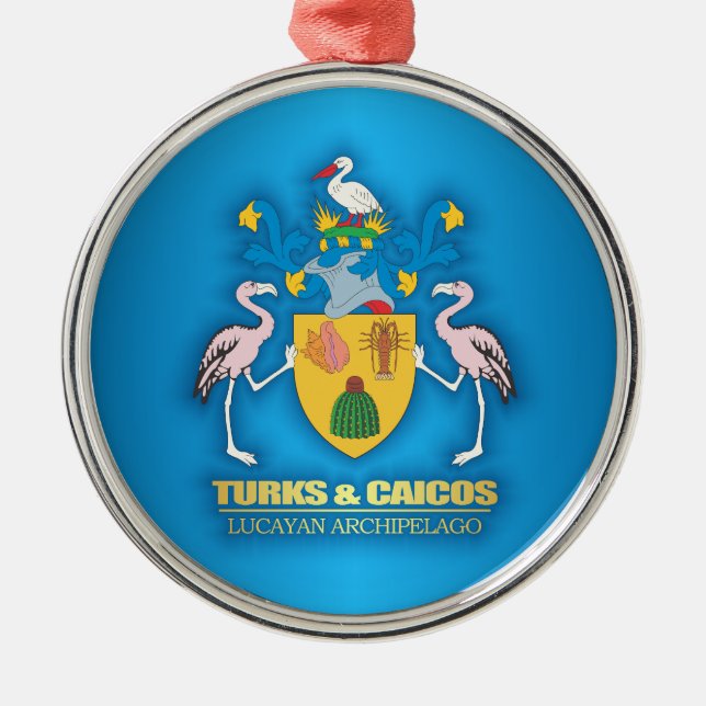 Turks & Caicos COA Metal Ornament (Front)