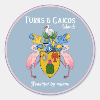 Turks & Caicos Coat Of Arms Classic Round Sticker